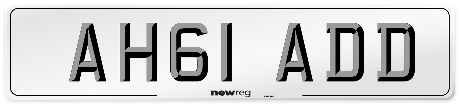 AH61 ADD Number Plate from New Reg